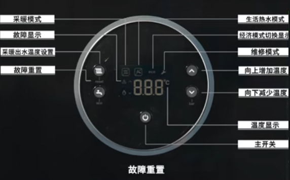 博世G7200镜面版壁挂炉面板说明